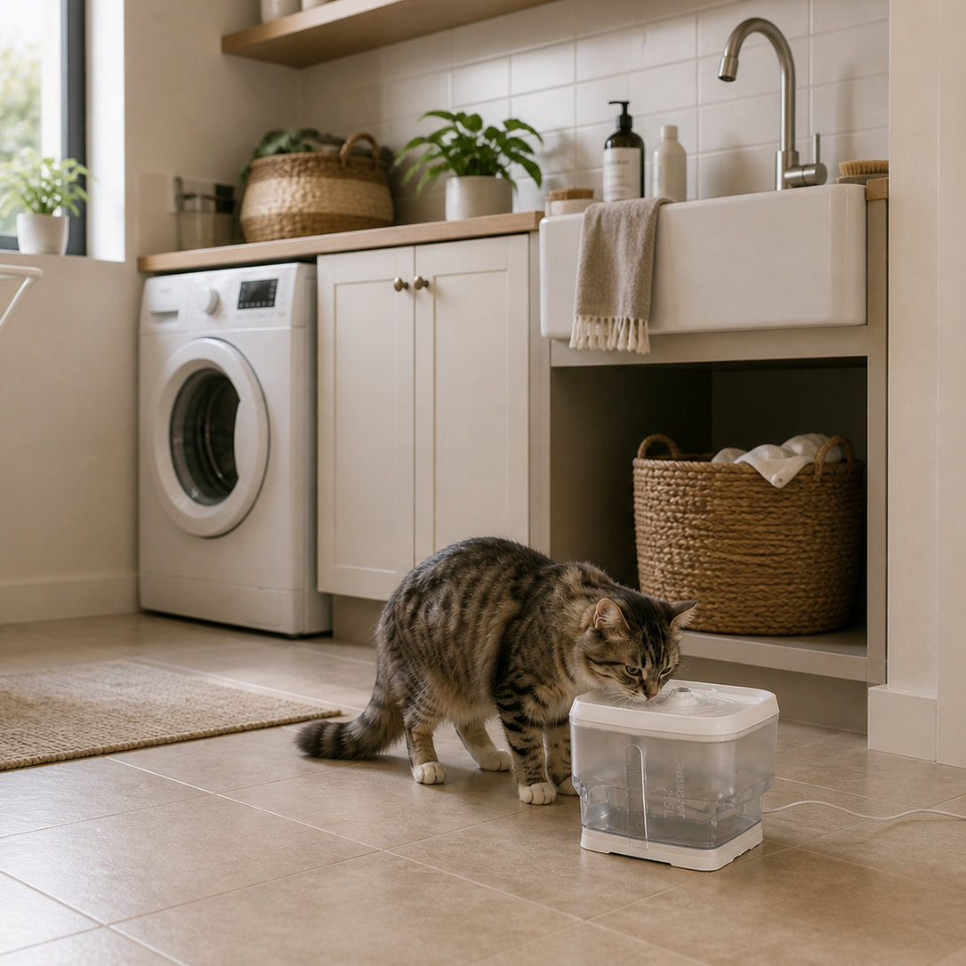 gato tomando agua de bebedero 2.5L
