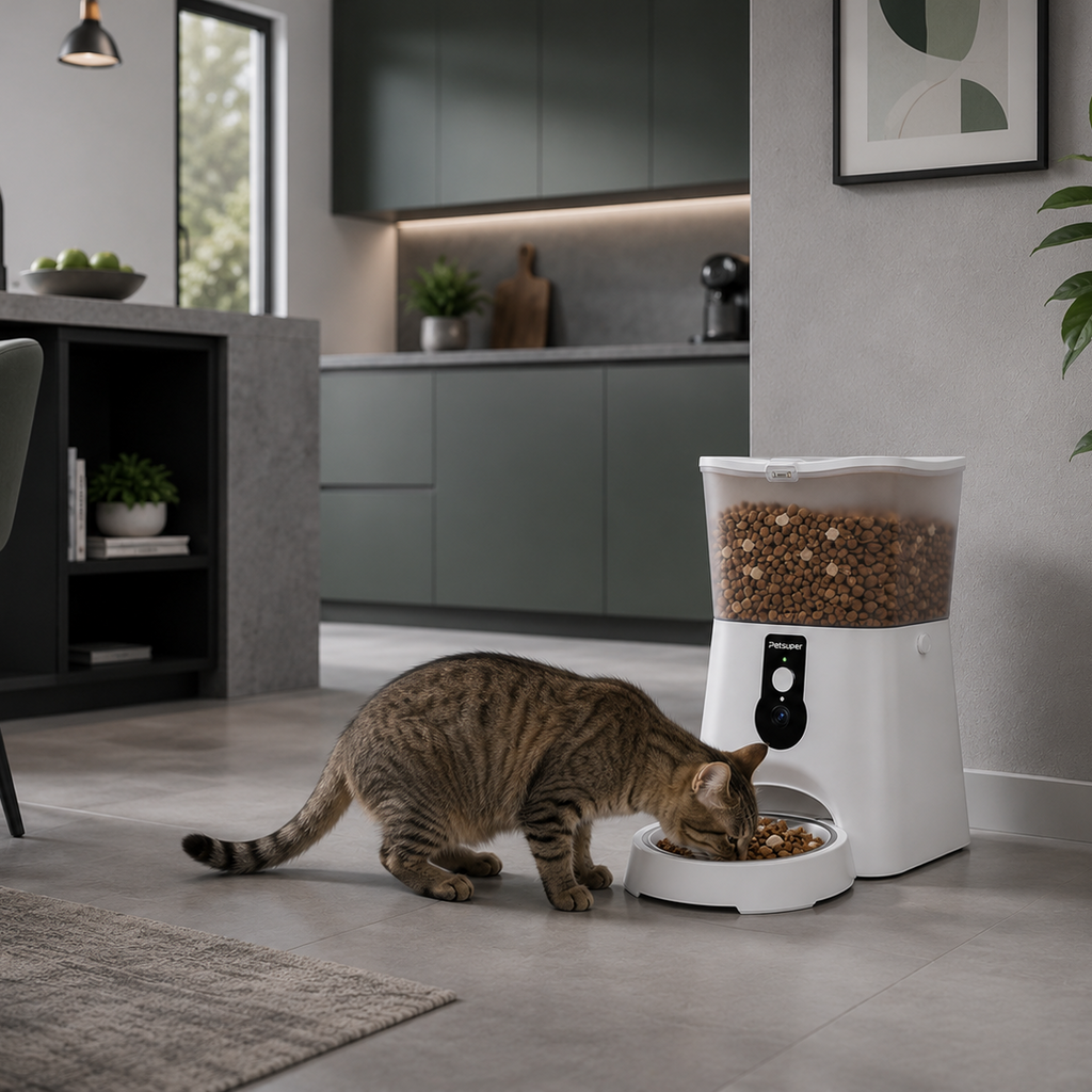 gato comiendo de comedero pro 5L