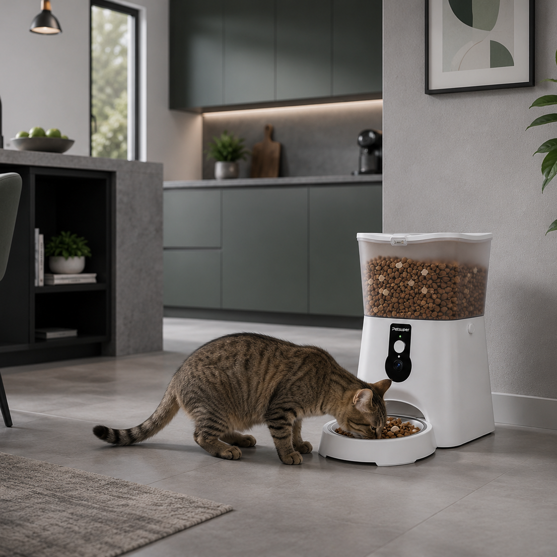 gato comiendo de comedero pro 5L